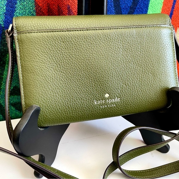 Kate Spade Marti Enchanted Green Leather Wallet Crossbody Bag Purse MSRP $249 - Picture 3 of 16